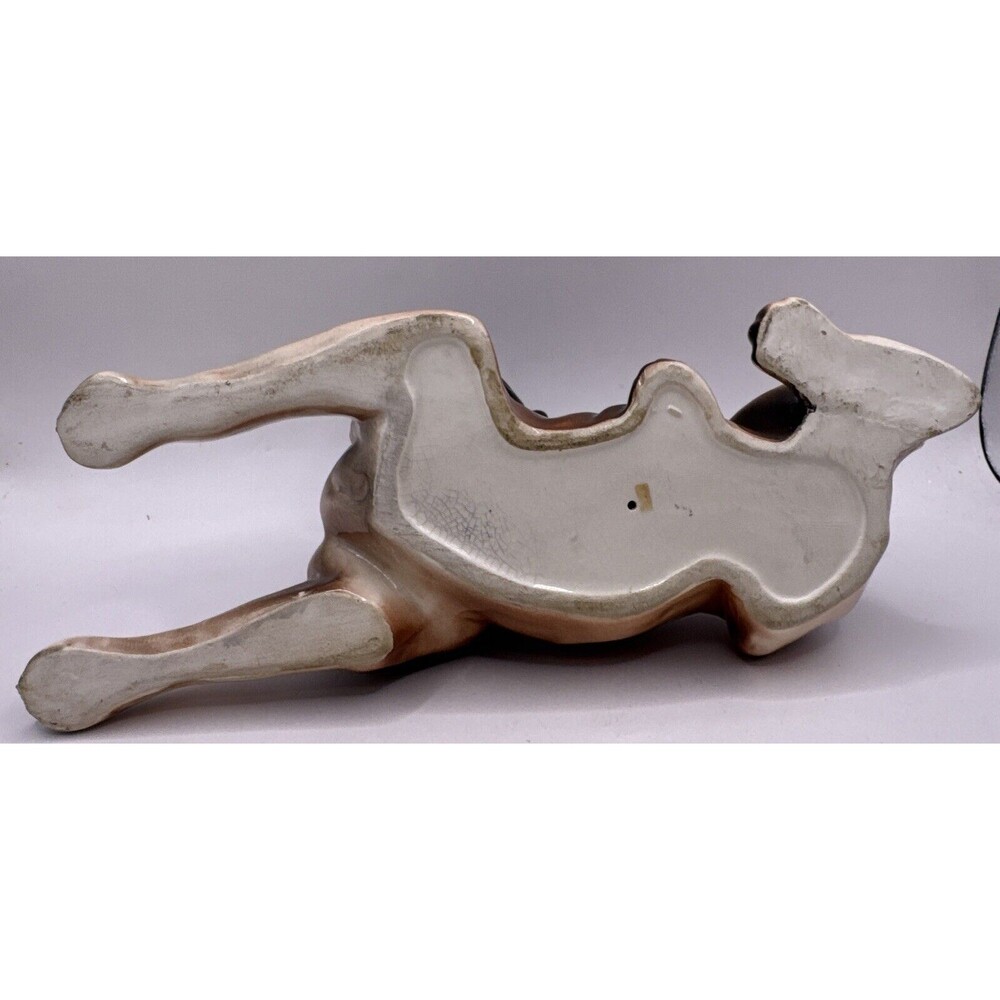 Vintage Ceramic Brown Boxer Dog Puppy Figurine Figurine Sculpture laying down - Picture 7 of 7